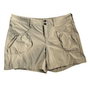 Womens Athleta Khaki Tan Hiking Utility Outdoor Shorts Size 8